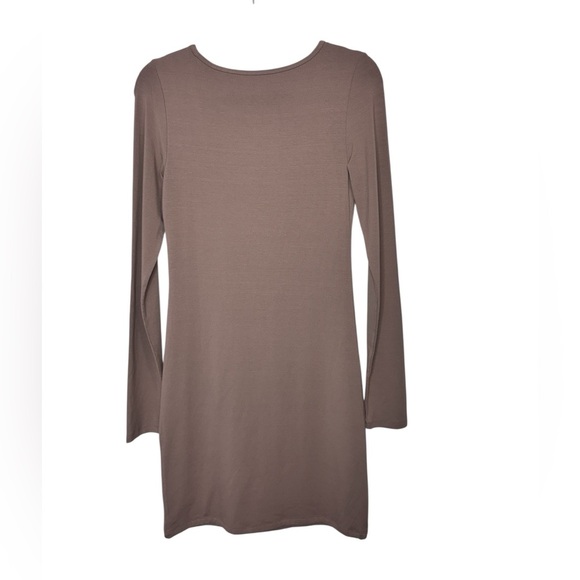 Aritzia Wilfred Free Long Sleeve  Bodycon Dress Taupe - Picture 3 of 8